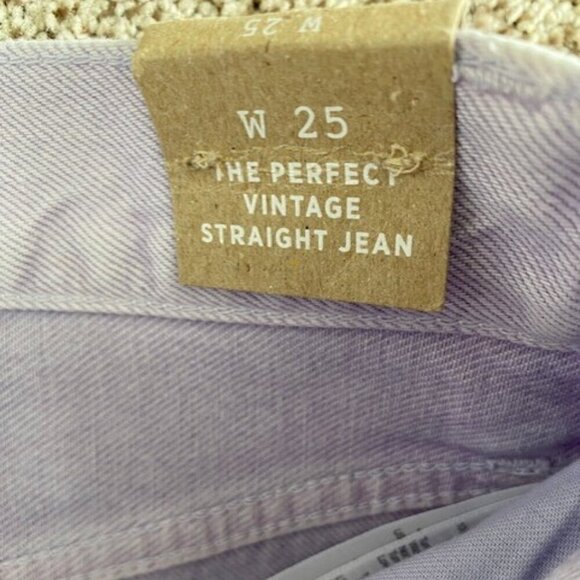 NWT Madewell Perfect Vintage Straight Leg Lilac Purple Denim Jeans Sz 25 - Picture 7 of 12